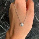 Moissanite Halo Wedding Pendant 1 CT Round Cut For Women