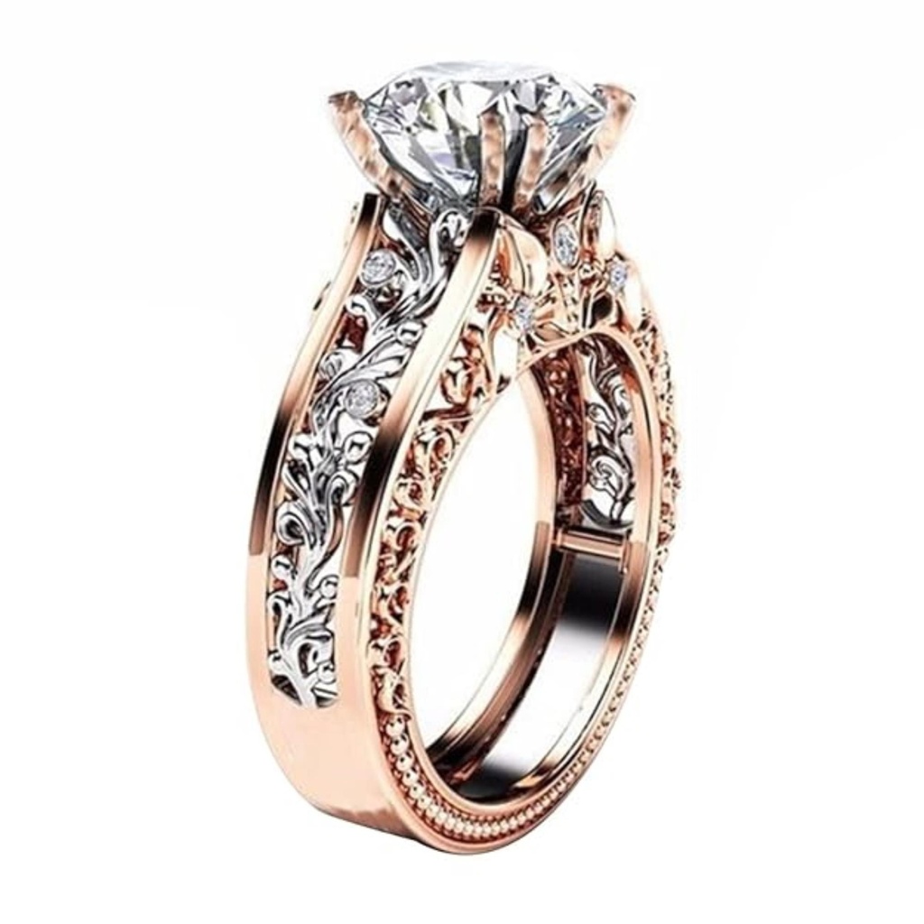 Round Cut Stone Engagement Ring For Women