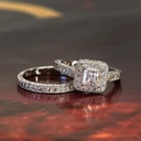 Princess Cut Stone Wedding Ring Set For Women