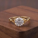 Round Cut  Diamond Engagement Ring, Solitaire Lab Diamond Ring Diamond Ring, Twisted Irish Ring, 6 Prong Ring