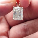 Radiant Cut Moissanite Solitaire Wedding Pendant