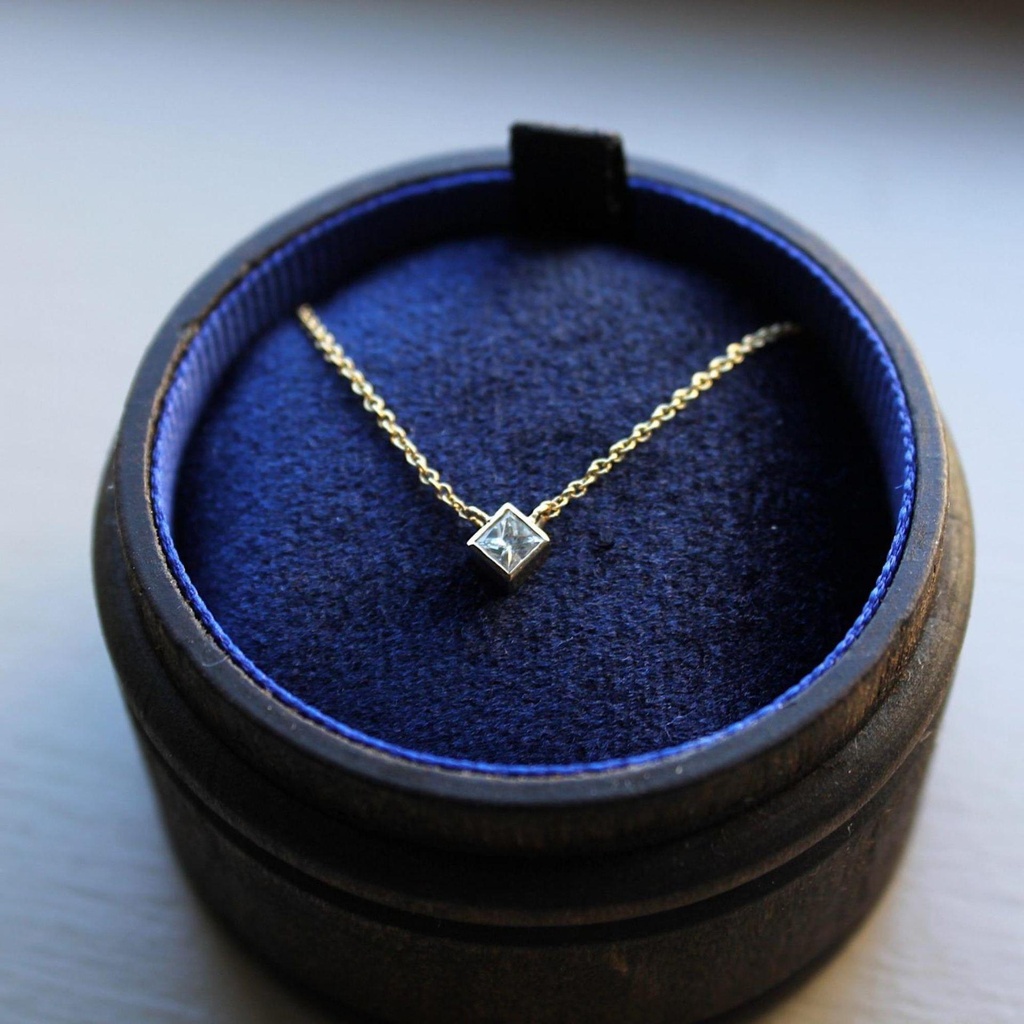 Princess Moissanite Diamond Pendant For Women