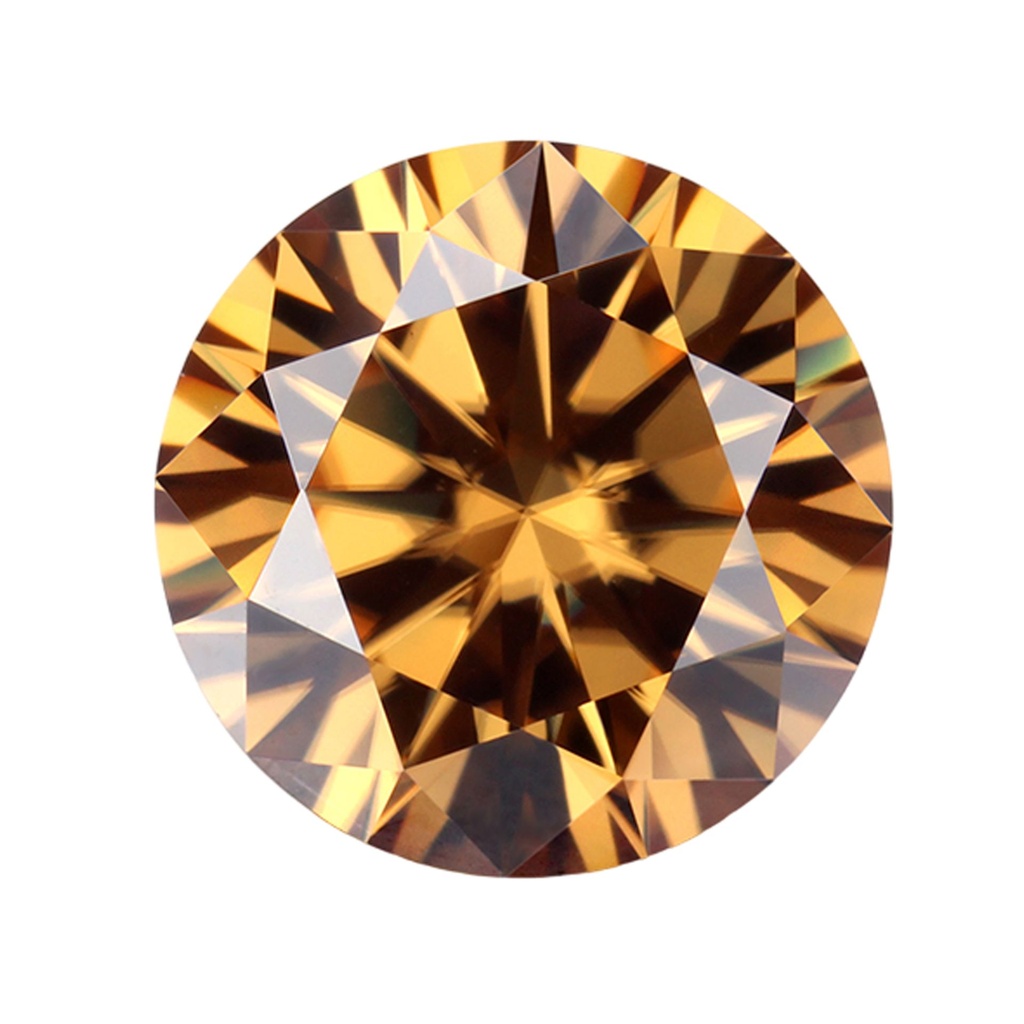 Loose Moissanite Champagne Vivid Brown Clean Round Cut 8.50 MM
