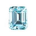 Loose Moissanite Blue Clean Emerald Cut 14.00 x 12.00 MM