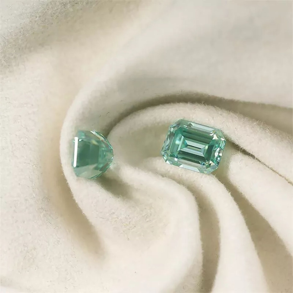 Loose Moissanite Green Clean Emerald Cut 13.00 x 11.00 MM