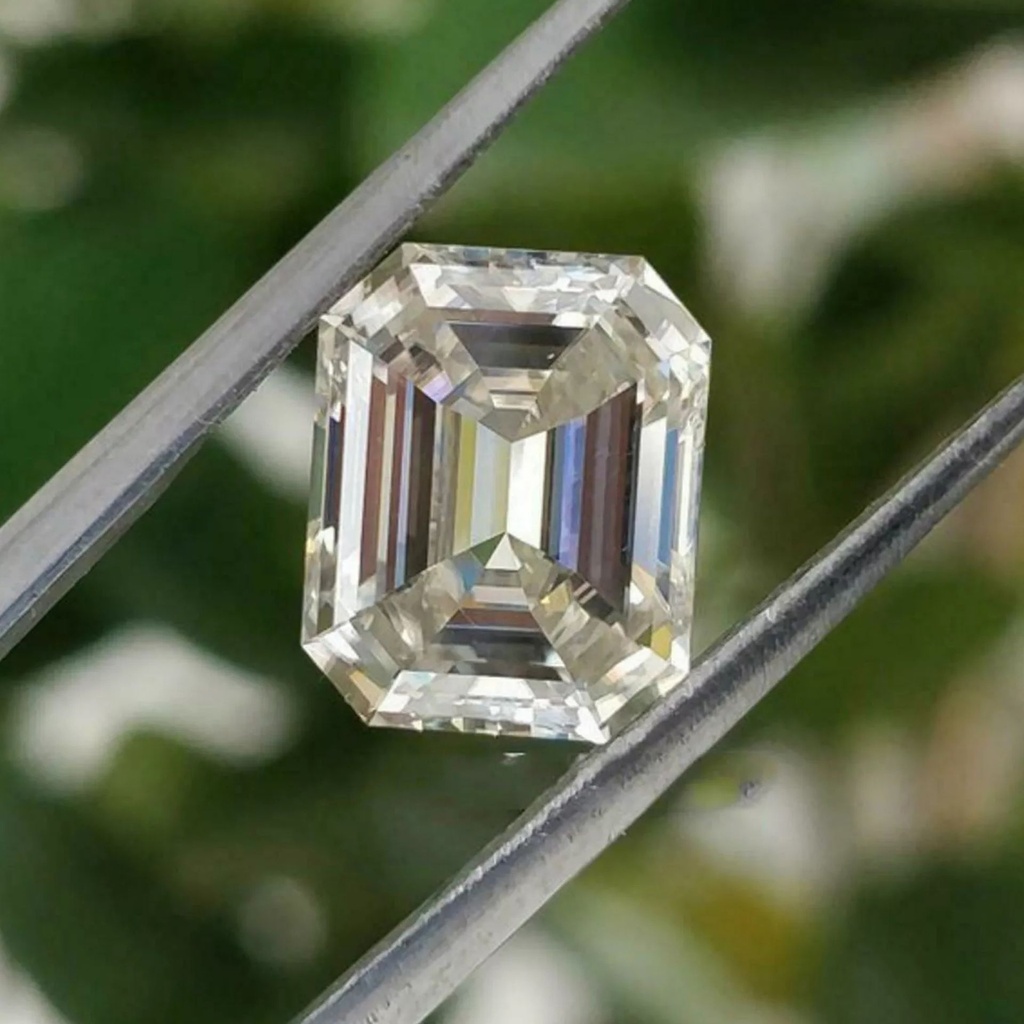 Loose Moissanite Off White Clean Emerald Cut 13.00 x 11.00 MM