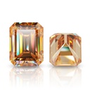 Loose Moissanite Champagne Vivid Brown Clean Emerald Cut 10.00 x 8.00 MM