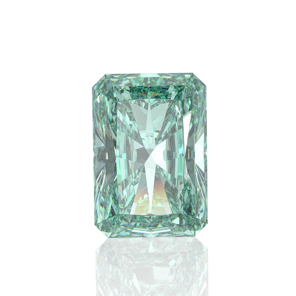 Loose Moissanite Green Clean Radiant Cut 13.00 x 11.00 MM
