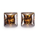 Loose Moissanite Champagne Vivid Brown Clean Princess Cut 7.00 MM
