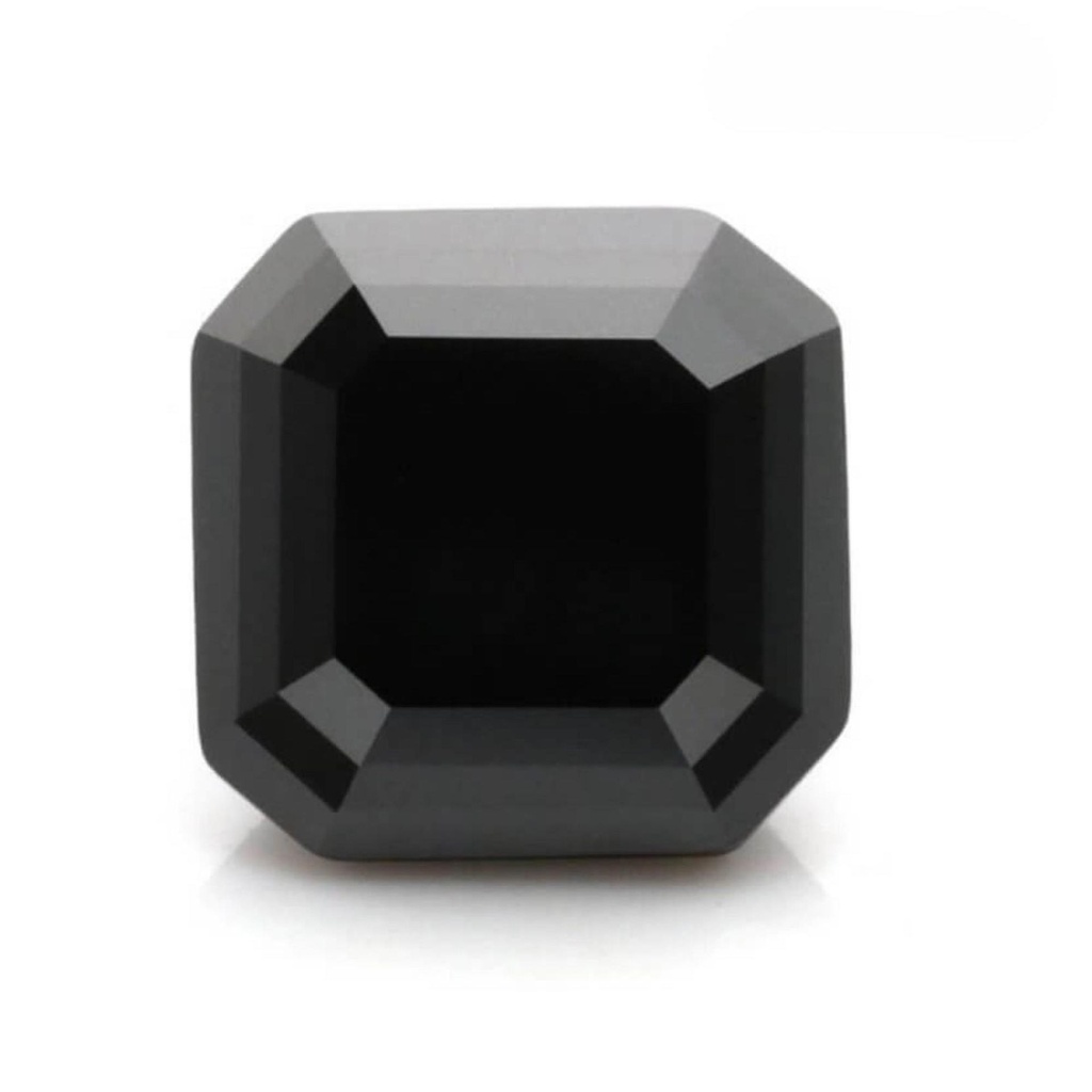 Loose Moissanite Jet Black Clean Asscher Cut 6.50 MM