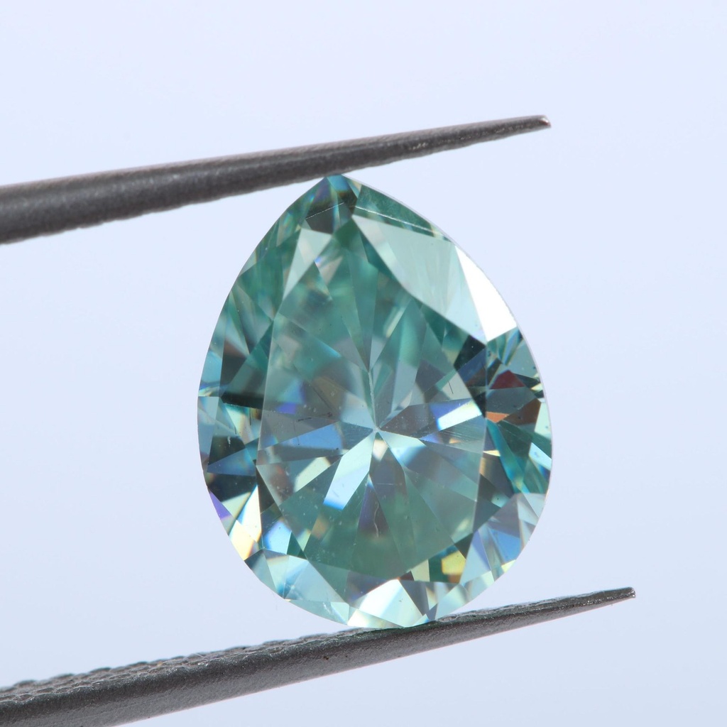 Loose Moissanite Blue Clean Pear Cut 15.00 x 11.00 MM