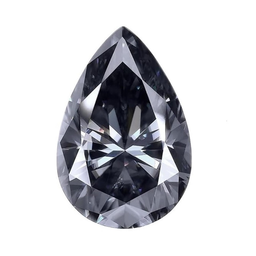 Loose Moissanite Grey Clean Pear Cut 10.00 x 8.00 MM