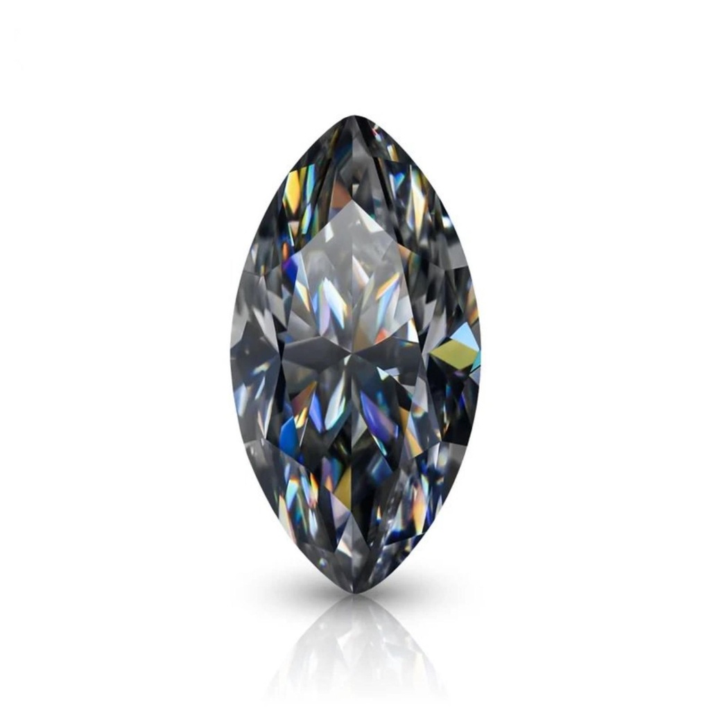 Loose Moissanite Grey Clean Marquise Cut 19.00 x 9.50 MM