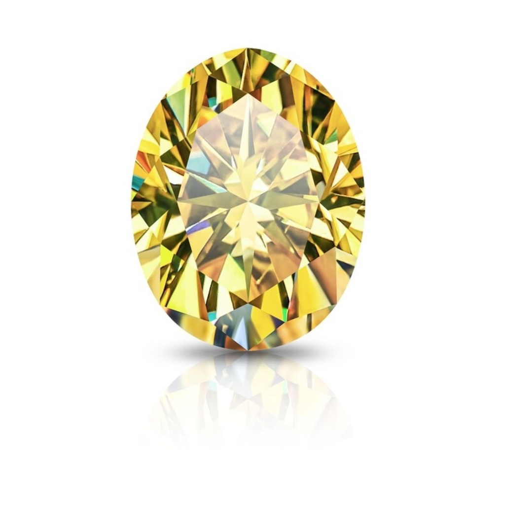 Loose Moissanite Canary Vivid Yellow Clean Oval Cut 7.00 x 5.00 MM