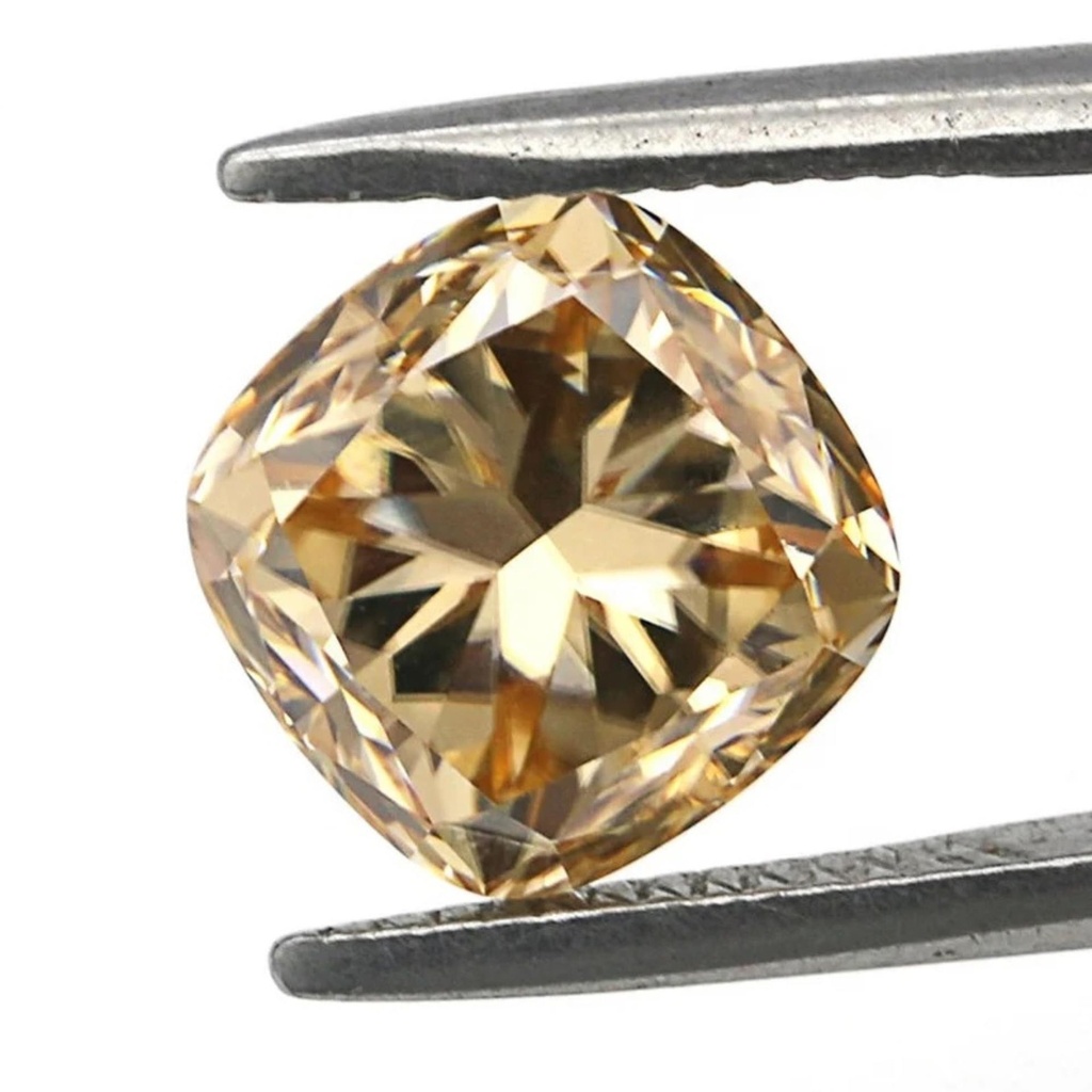 Loose Moissanite Brown Clean Cushion Cut 15.00 MM