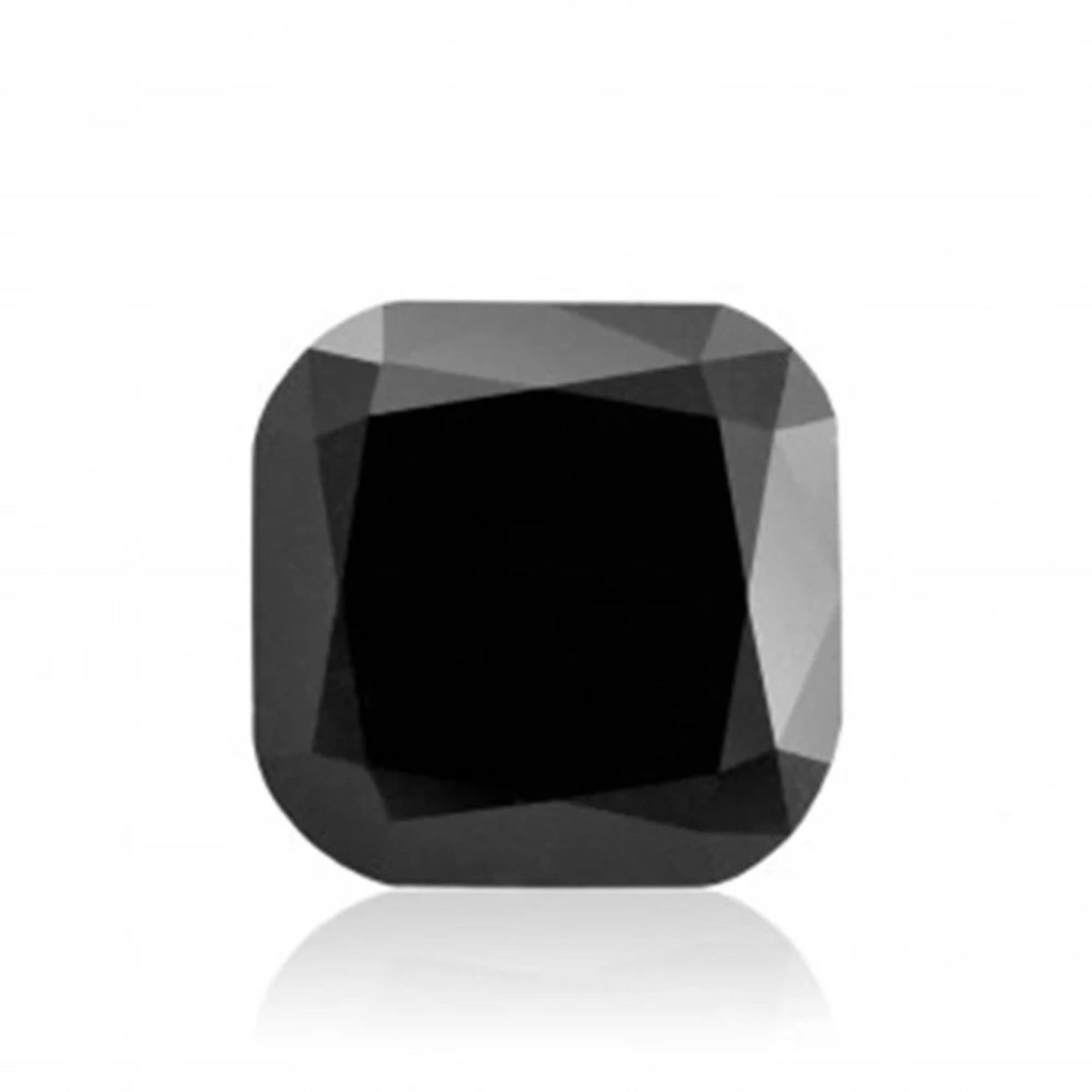 Loose Moissanite Jet Black Clean Cushion Cut 5.00 MM