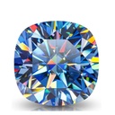 Loose Moissanite Royal Vivid Blue Clean Cushion Cut 11.00 MM