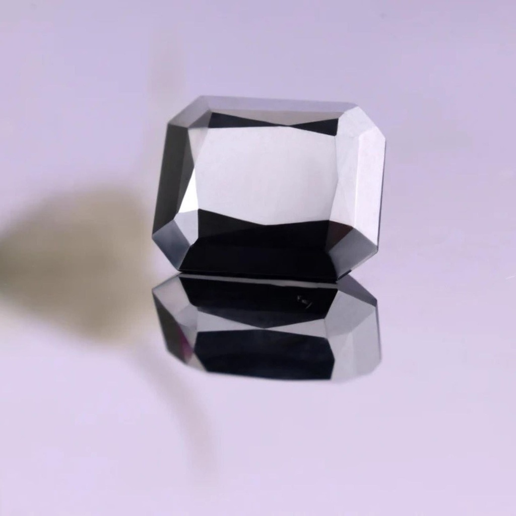 Loose Moissanite Jet Black Clean Square Radiant Cut 9.50 MM