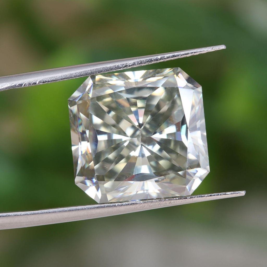 Loose Moissanite Off White Clean Square Radiant Cut 12.00 MM