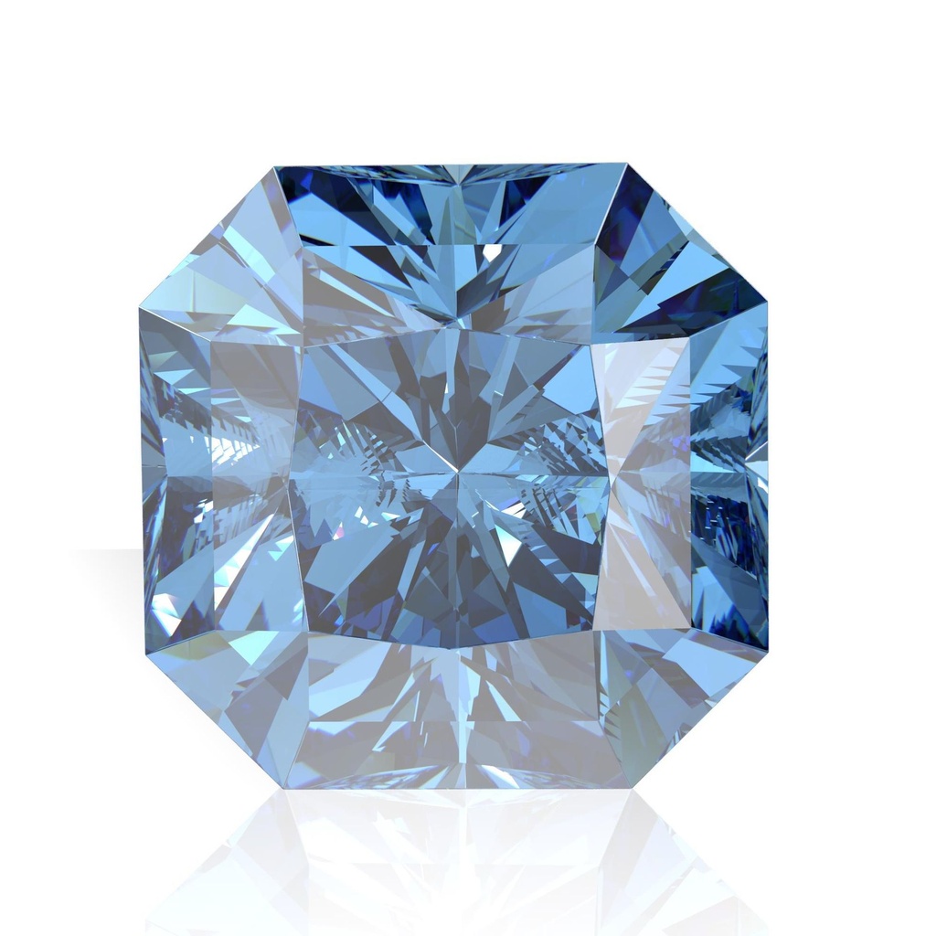 Loose Moissanite Royal Vivid Blue Clean Square Radiant Cut 5.50 MM