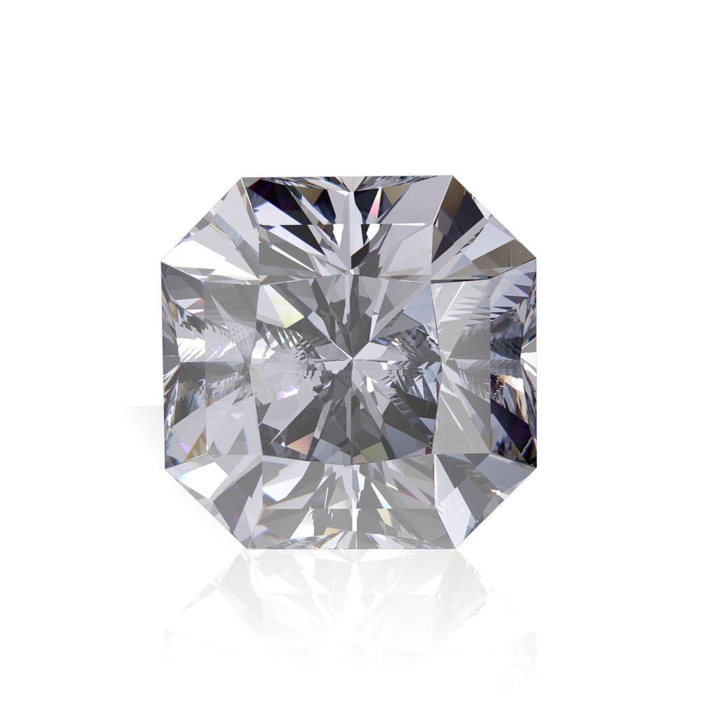 Loose Moissanite Grey Clean Square Radiant Cut 5.00 MM