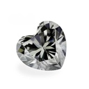 Loose Moissanite Grey Clean Heart Cut 14.00 MM