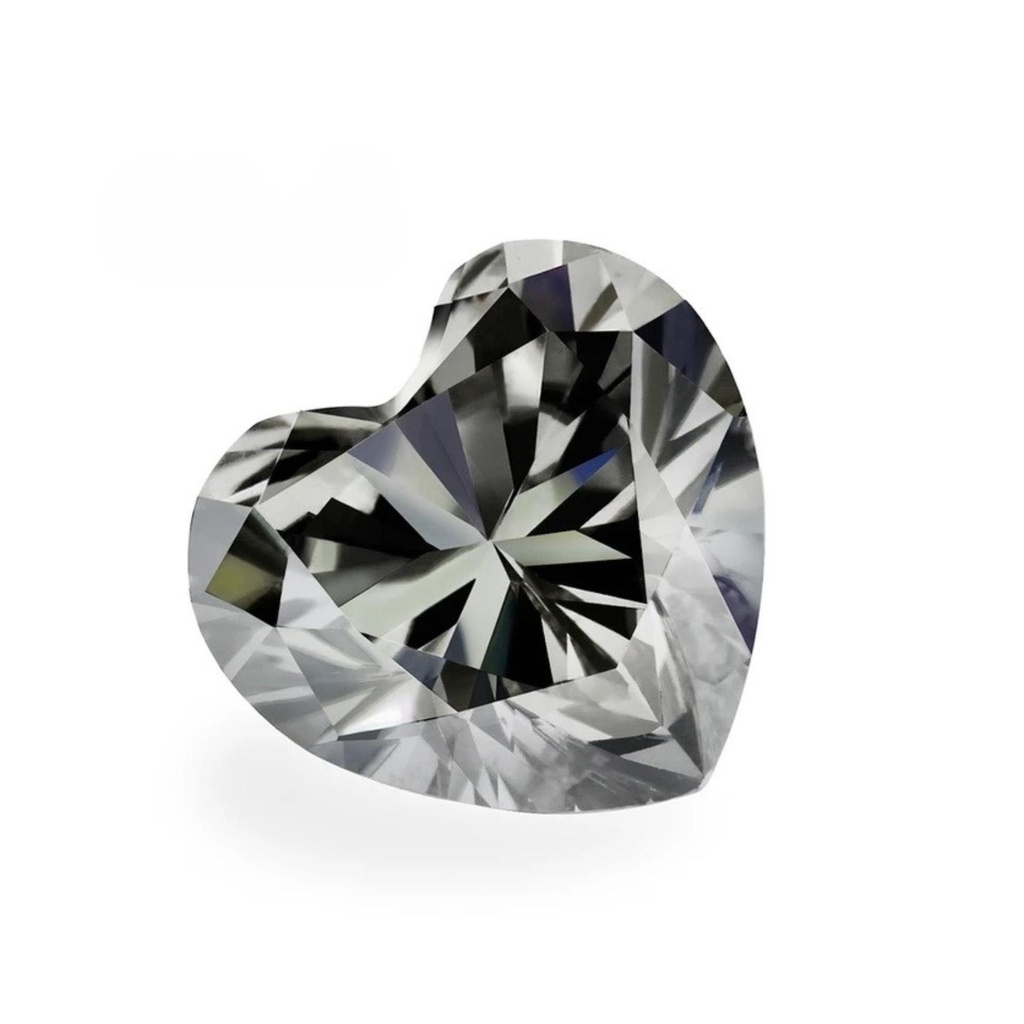 Loose Moissanite Grey Clean Heart Cut 15.00 MM