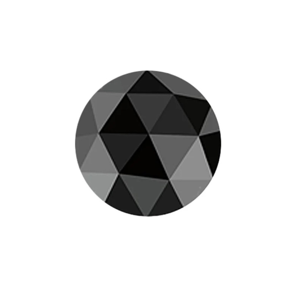 Loose Moissanite Black Clean Rose Cut Round 7.00 MM