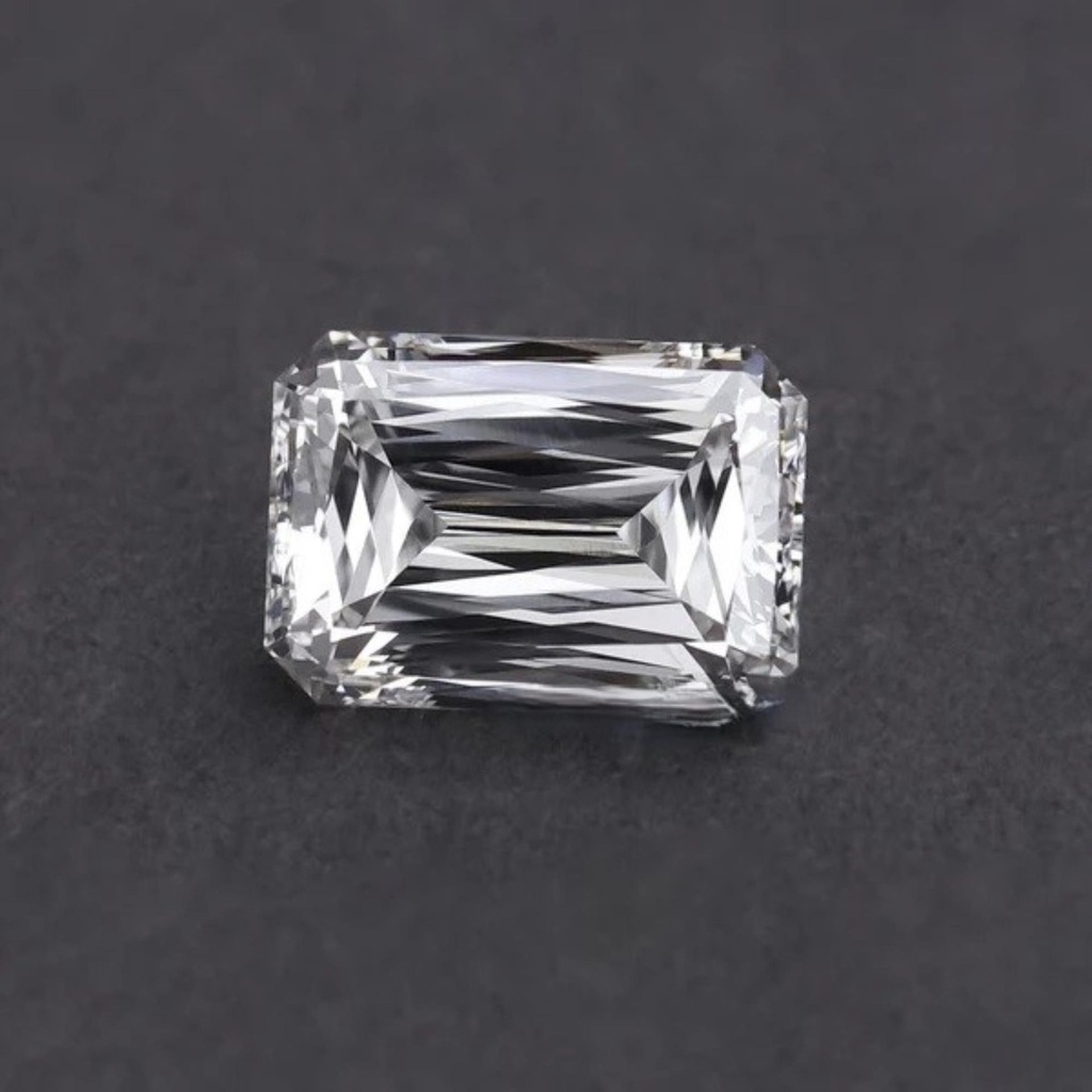 Loose Moissanite White Clean Criss Cut Emerald 8.00 x 6.00 MM