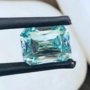 Loose Moissanite Blue Clean Criss Cut Emerald 9.00 x 7.00 MM