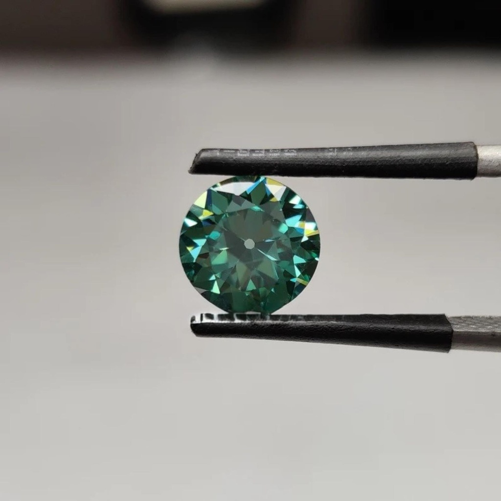 Loose Moissanite Emerald Vivid Green Clean Old European Cut 10.50 MM