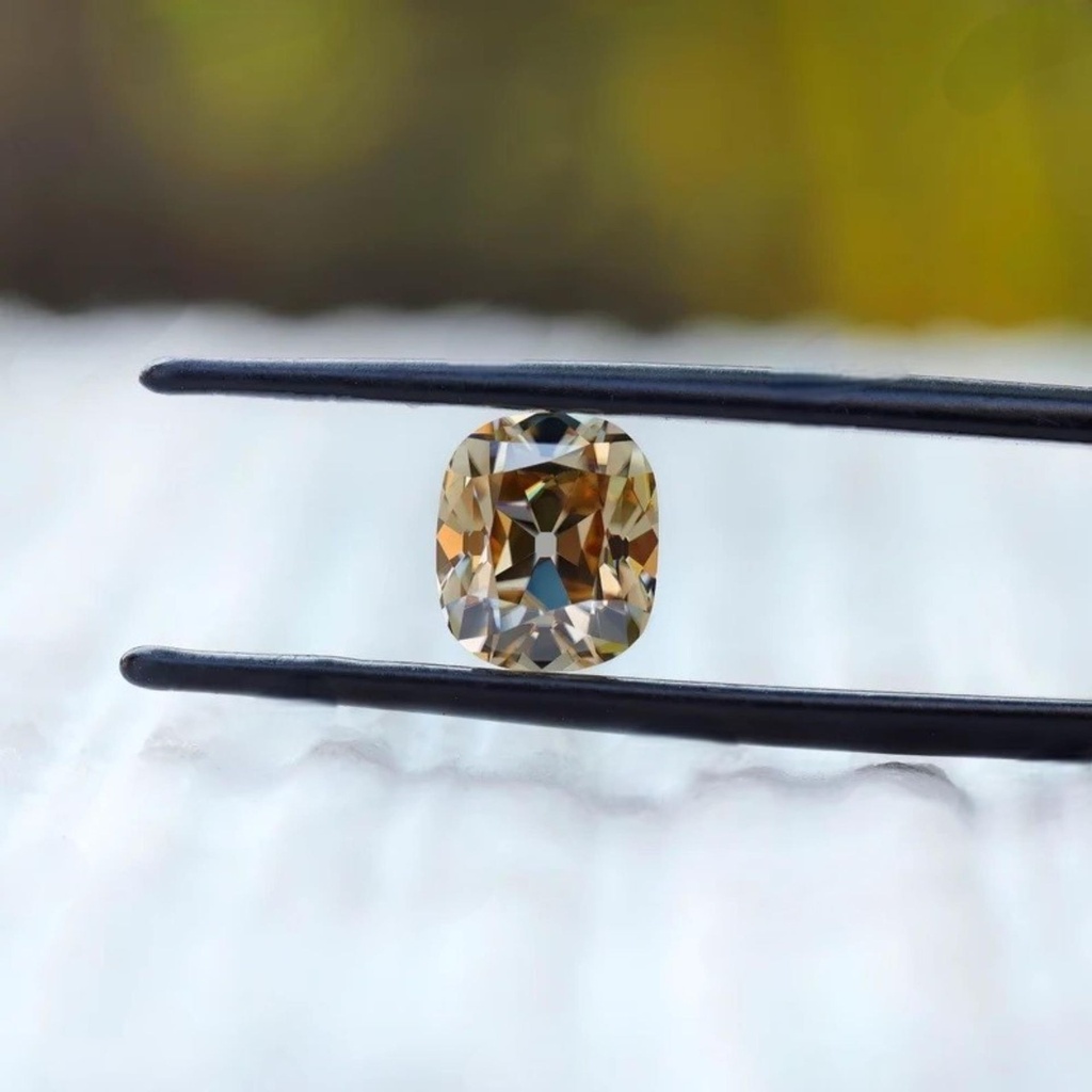 Loose Moissanite Champagne Vivid Brown Clean Old Mine Elongated Cut 11.00 x 9.00 MM