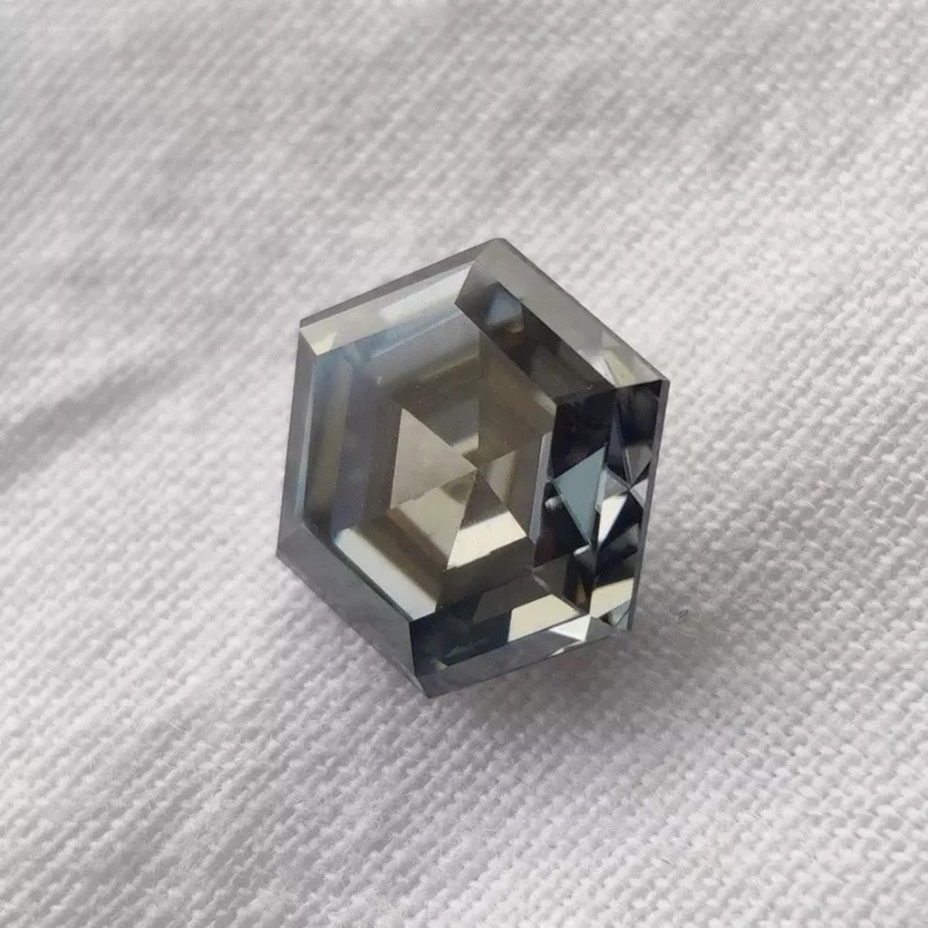 Loose Moissanite Grey Clean Hexagon Cut 8.50 MM