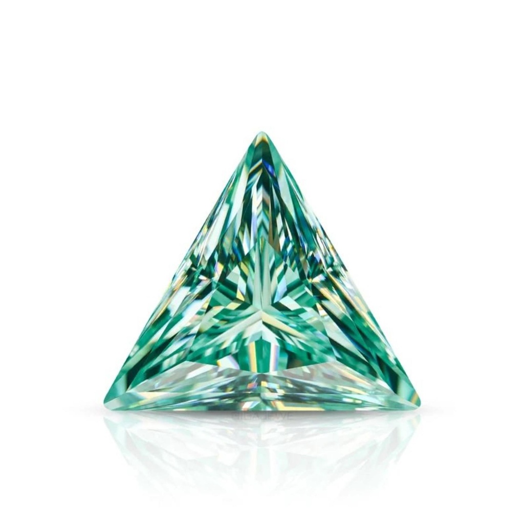 Loose Moissanite Green Clean Triangle Cut 5.50 MM