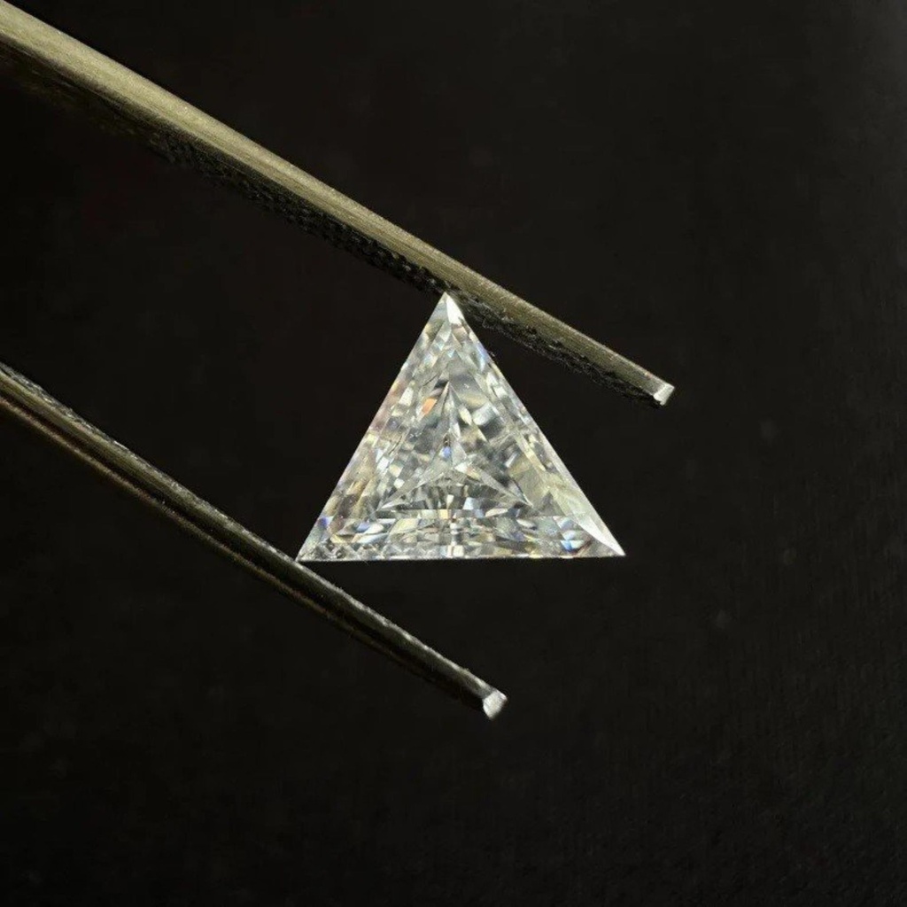 Loose Moissanite Off White Clean Triangle Cut 9.50 MM