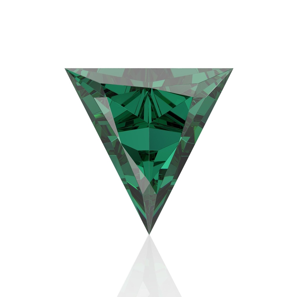 Loose Moissanite Emerald Vivid Green Clean Triangle Cut 10.50 MM