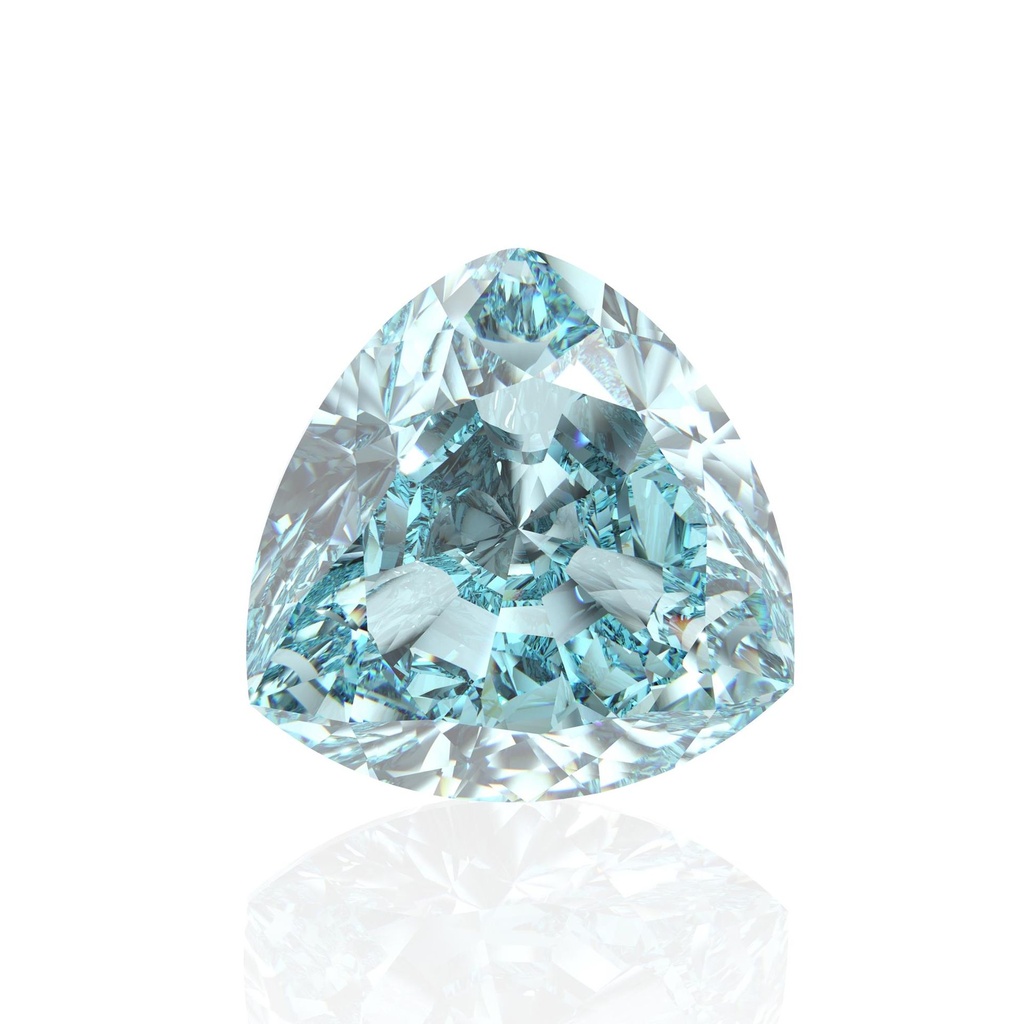 Loose Moissanite Blue Clean Trillion Cut 12.00 MM