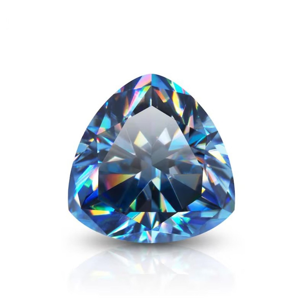 Loose Moissanite Royal Vivid Blue Clean Trillion Cut 7.00 MM