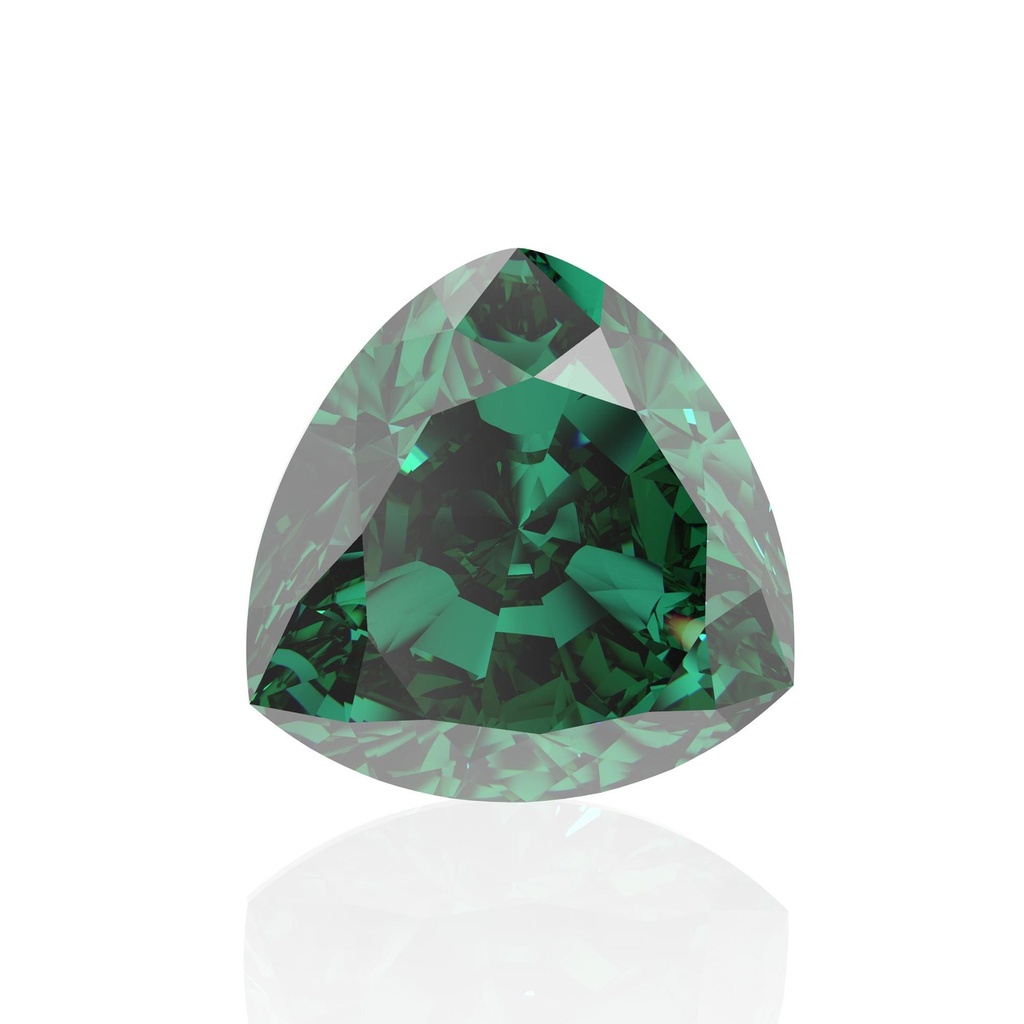 Loose Moissanite Emerald Vivid Green Clean Trillion Cut 5.00 MM