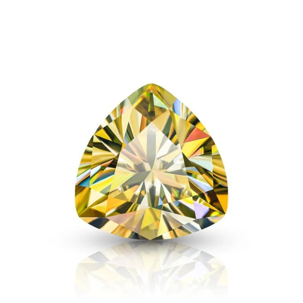 Loose Moissanite Canary Vivid Yellow Clean Trillion Cut 9.00 MM