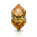 Loose Moissanite Champagne Vivid Brown Clean Long Hexagon Cut 13.00 x 6.50 MM