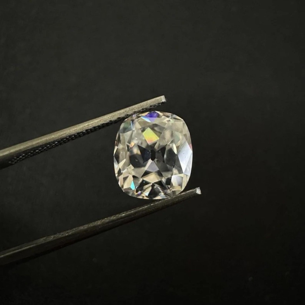 Loose Moissanite Off White Clean Old Mine Cut 5.50 MM