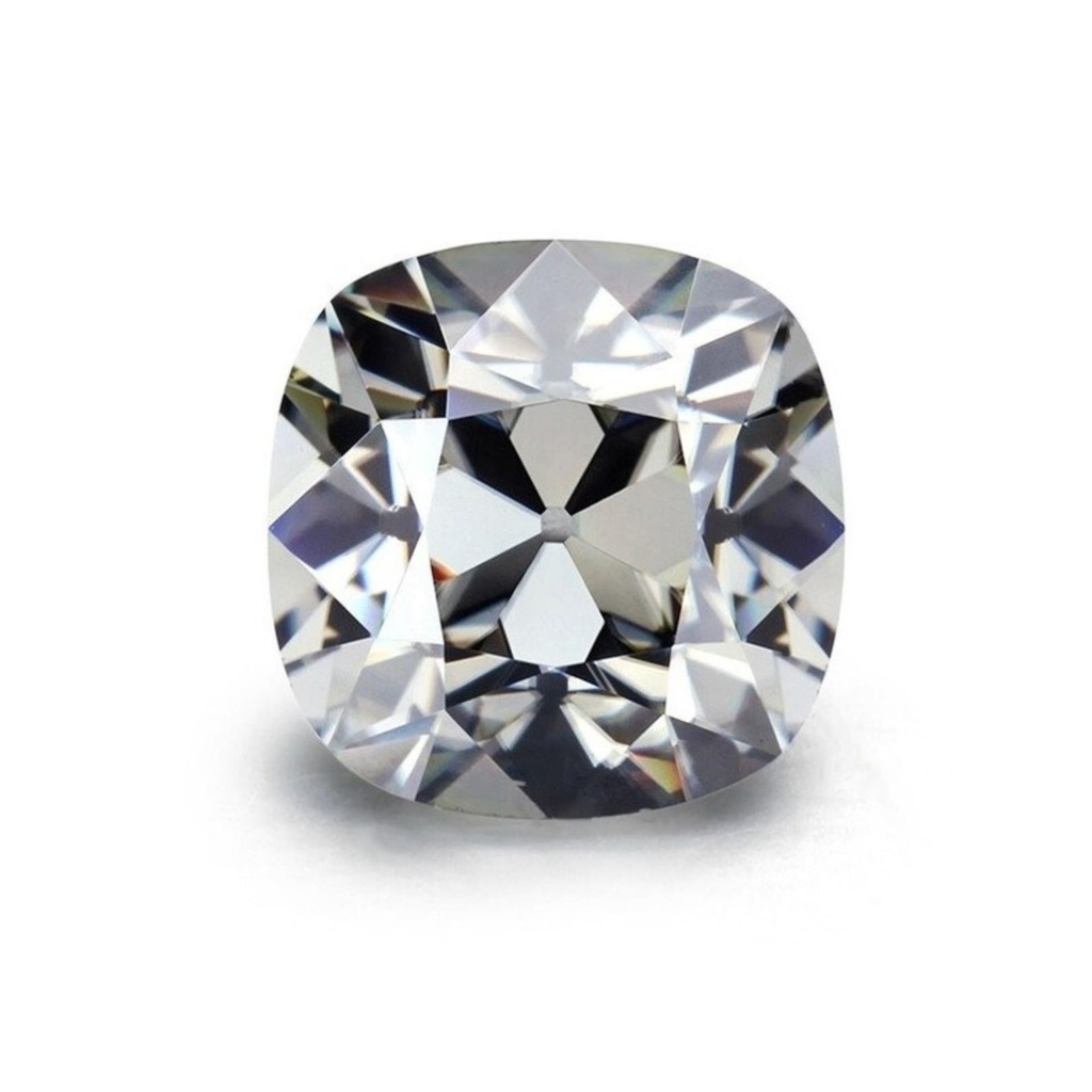 Loose Moissanite Grey Clean Old Mine Cut 6.50 MM