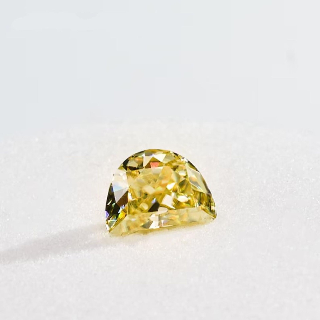 Loose Moissanite Canary Vivid Yellow Clean Half Moon Cut 10.00 x 8.00 MM