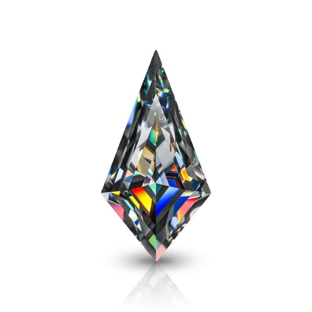 Loose Moissanite Grey Clean Kite Cut 13.00 x 6.50 MM