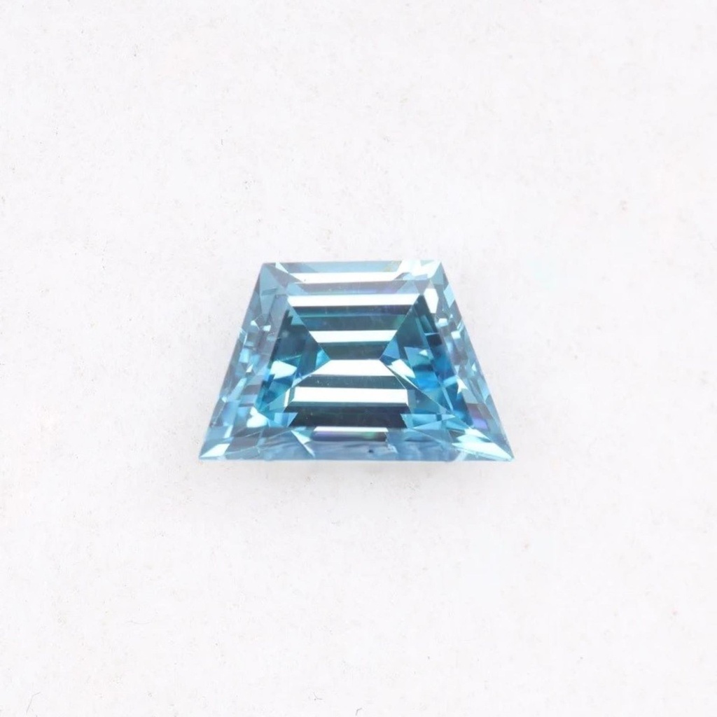 Loose Moissanite Blue Clean Trapezoid Cut 8.20 x 5.60 MM