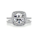 Round Diamond Halo Bridal Set For Women