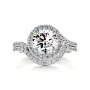 Round Diamond Halo Bridal Set For women