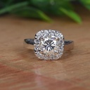 Round Diamond Halo Engagement Ring for Women
