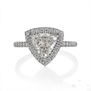 Trillion Diamond Hidden Halo Engagement Ring for Women